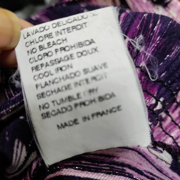 Casting Whimsy Artsey Lagenlook Abstract Silk Cowl Neck Blouson Mini Dress M - Picture 11 of 16